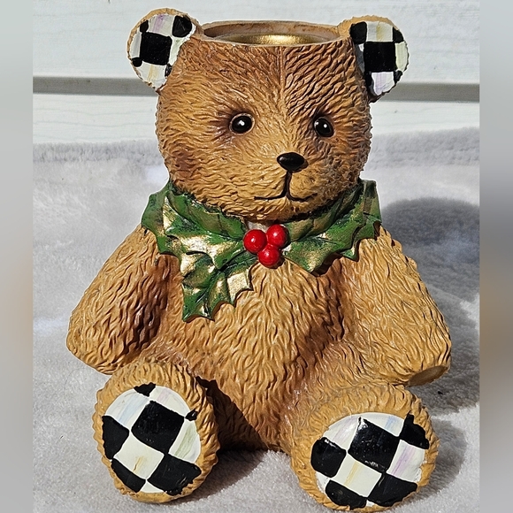 MacKenzie-Childs Other - Mackenzie Childs Toyland Teddy Bear Candle Holder